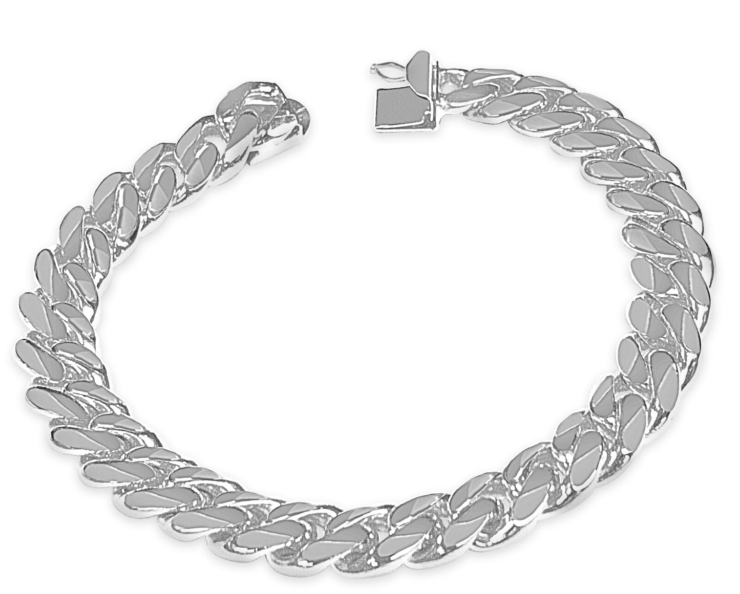 Handmade Solid Gold Curb Bracelet , 11mm