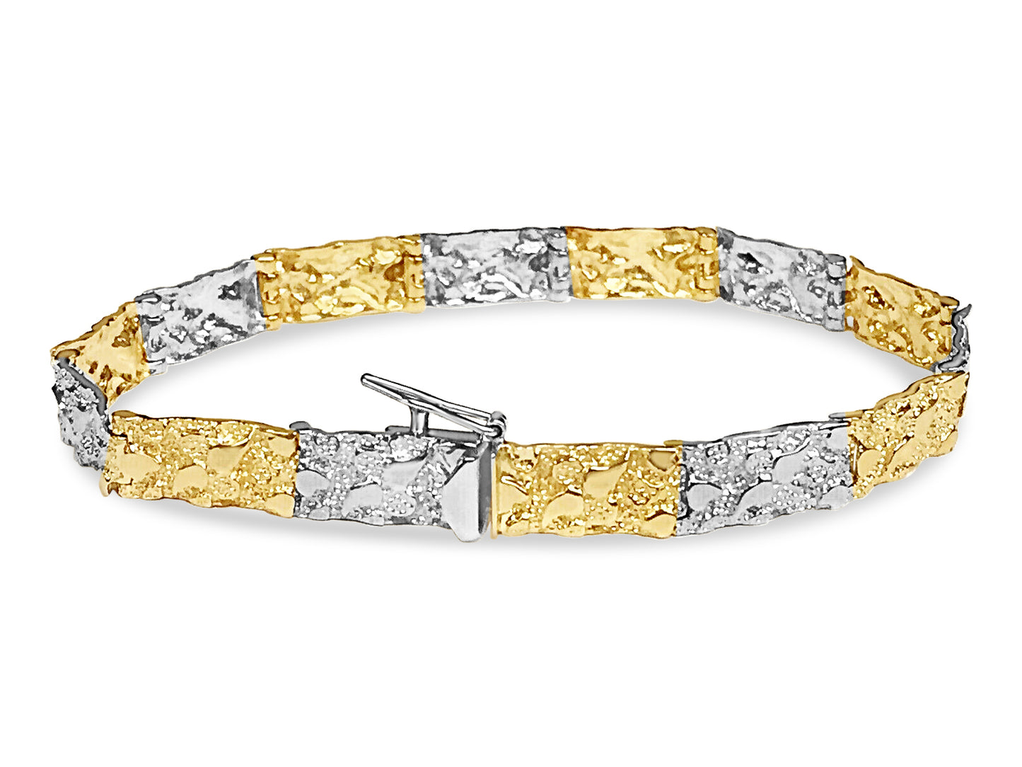 Handmade Solid Gold Nugget Bracelet , 7mm