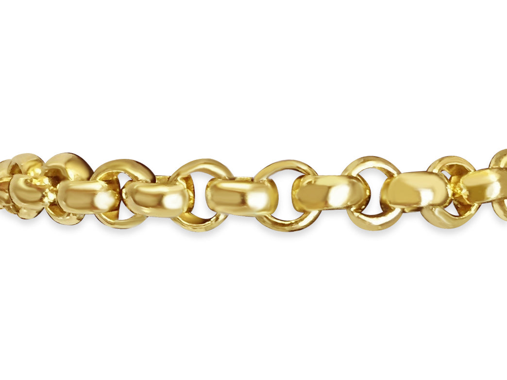 Handmade Solid Gold Fancy Rolo Bracelet , 7mm