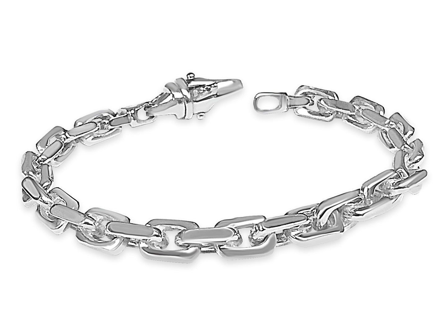 Handmade Solid Gold Fancy Rolo Bracelet , 7mm