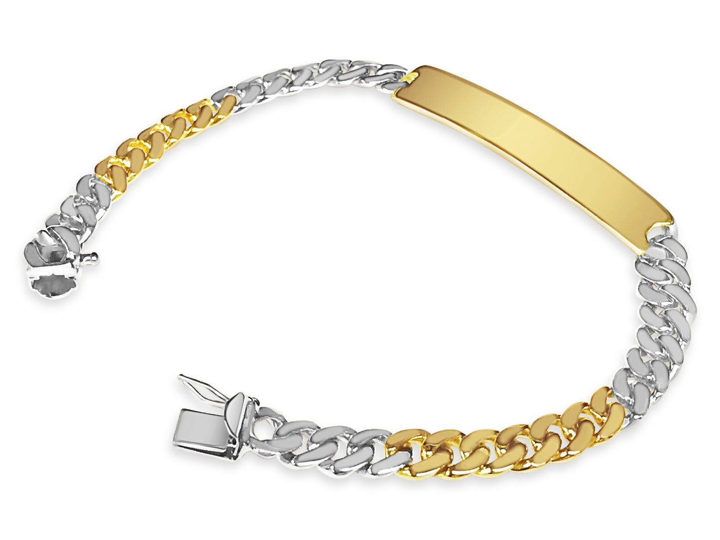 Handmade Solid Gold ID Curb Bracelet , 8mm