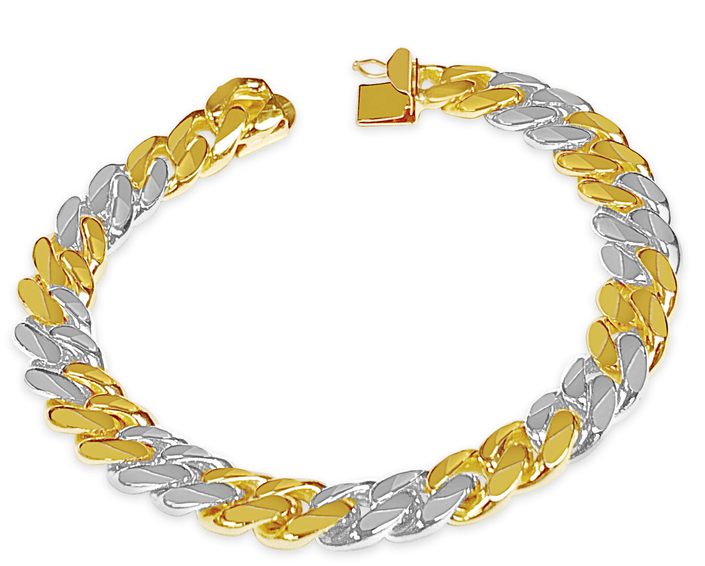 Handmade Solid Gold Curb Bracelet , 11mm