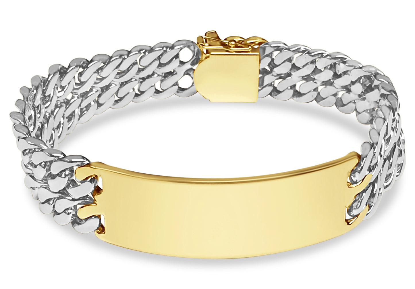 Handmade Solid Gold ID Curb Bracelet , 16mm