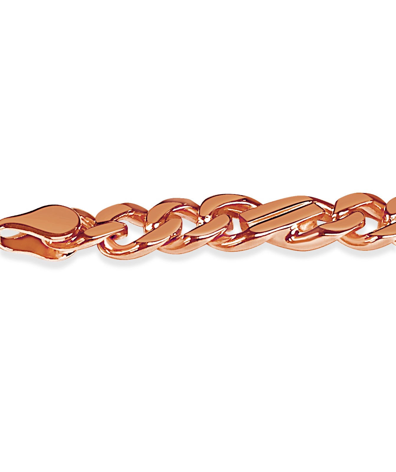 Handmade Solid Gold Curb Bracelet , 7mm