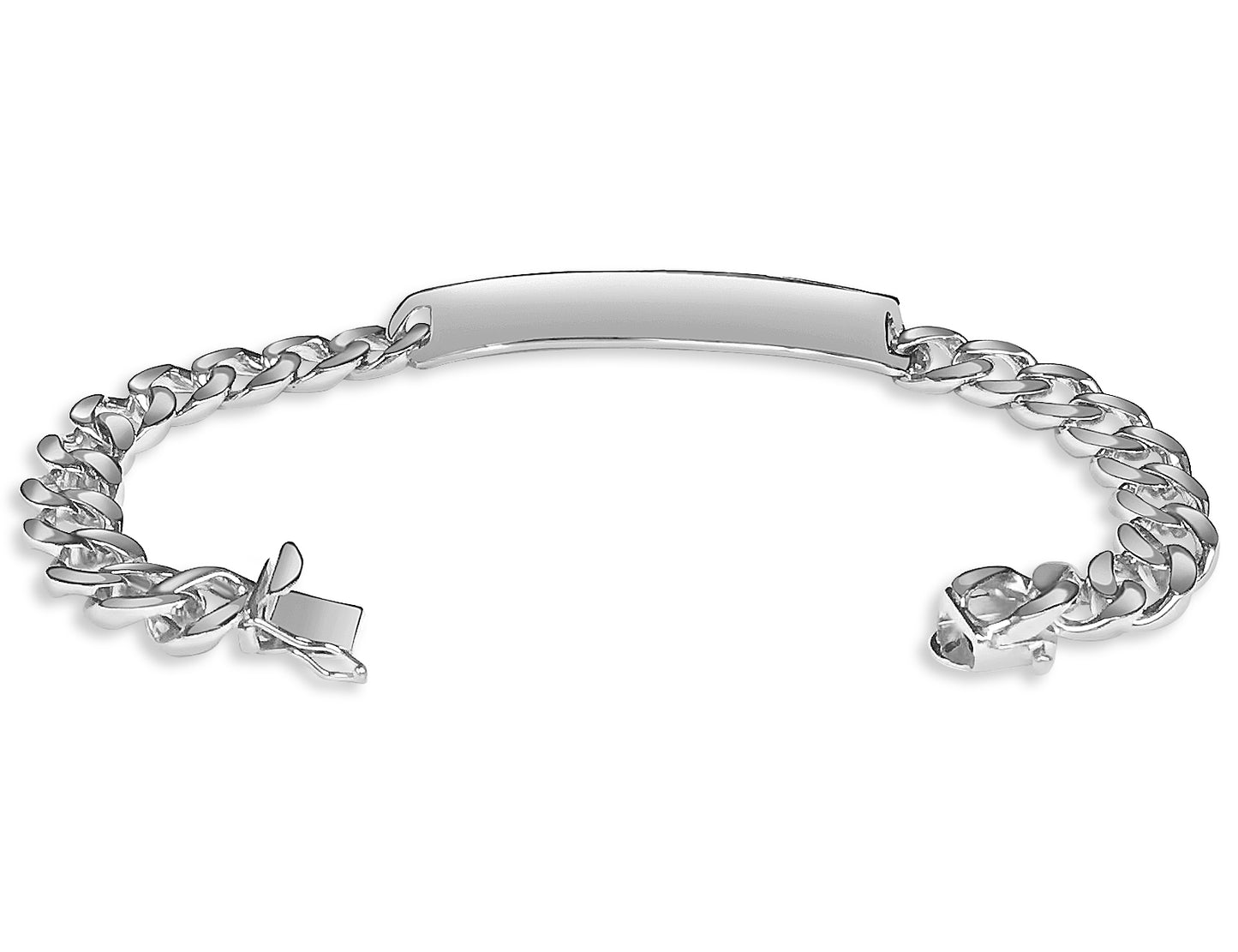 Handmade Solid Gold ID Curb Bracelet , 9mm