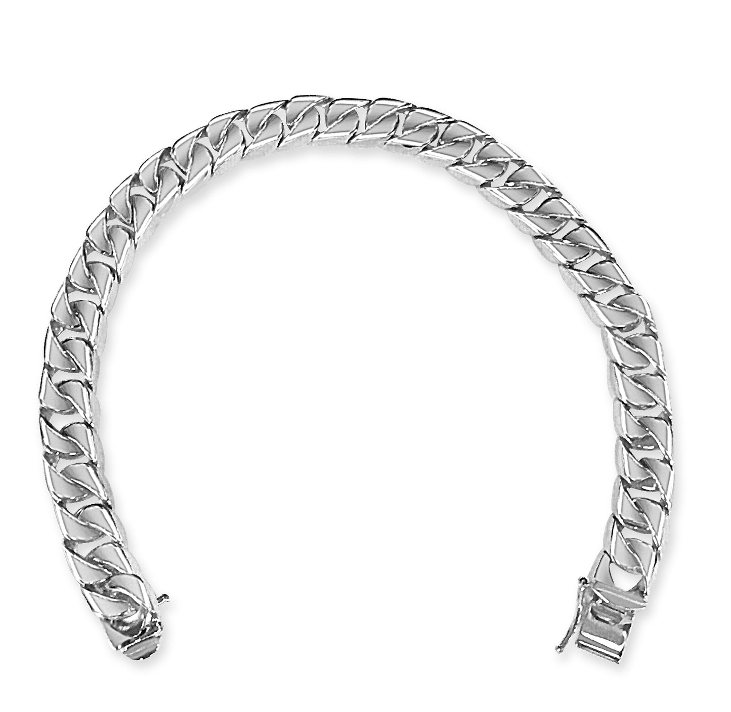 Handmade Solid Gold Curb Bracelet , 9mm
