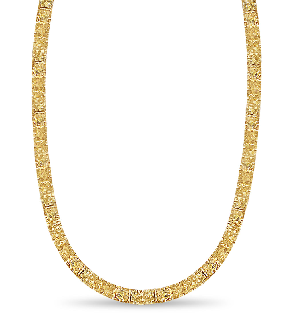 Handmade Solid Gold Nugget Necklace , 17mm