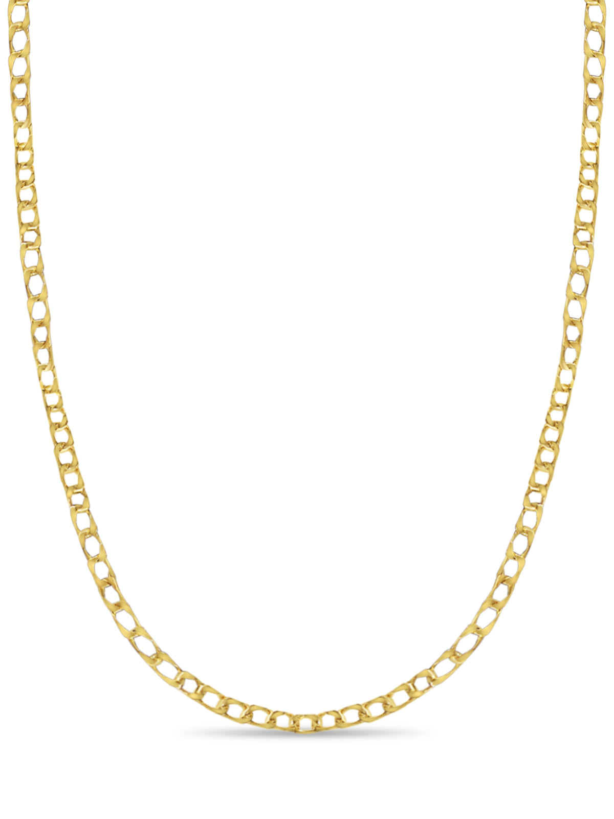 Handmade Solid Gold Curb Necklace , 10mm