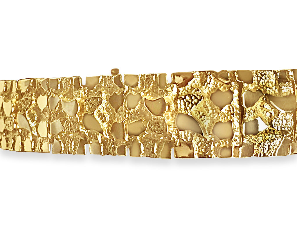 Handmade Solid Gold Nugget Necklace , 17mm