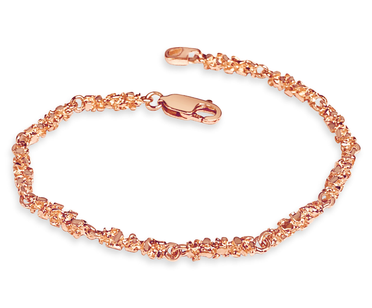 Handmade Solid Gold Nugget Bracelet , 4mm