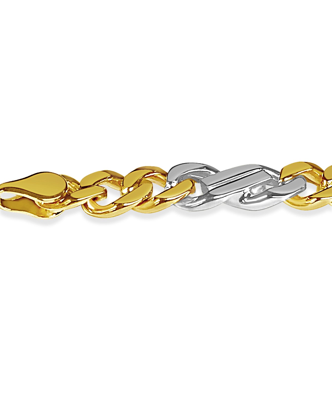 Handmade Solid Gold Curb Bracelet , 7mm