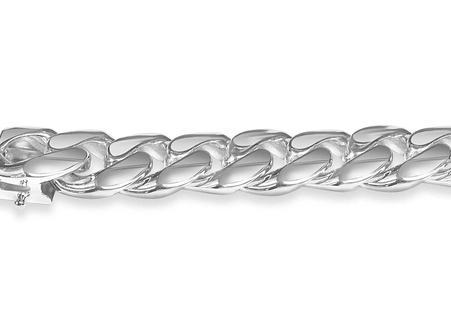 Handmade Solid Gold Curb Bracelet , 13mm