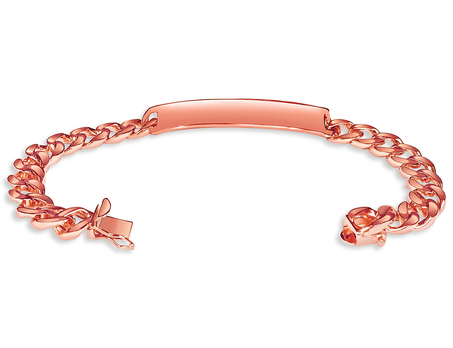 Handmade Solid Gold ID Curb Bracelet , 9mm
