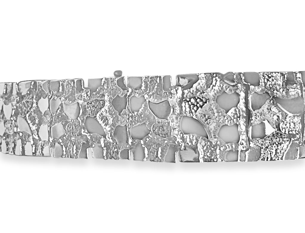 Handmade Solid Gold Nugget Bracelet , 17mm