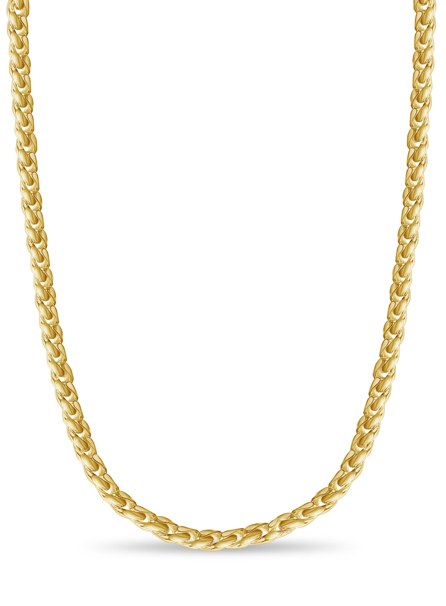 Handmade Solid Gold Curb Necklace , 13mm
