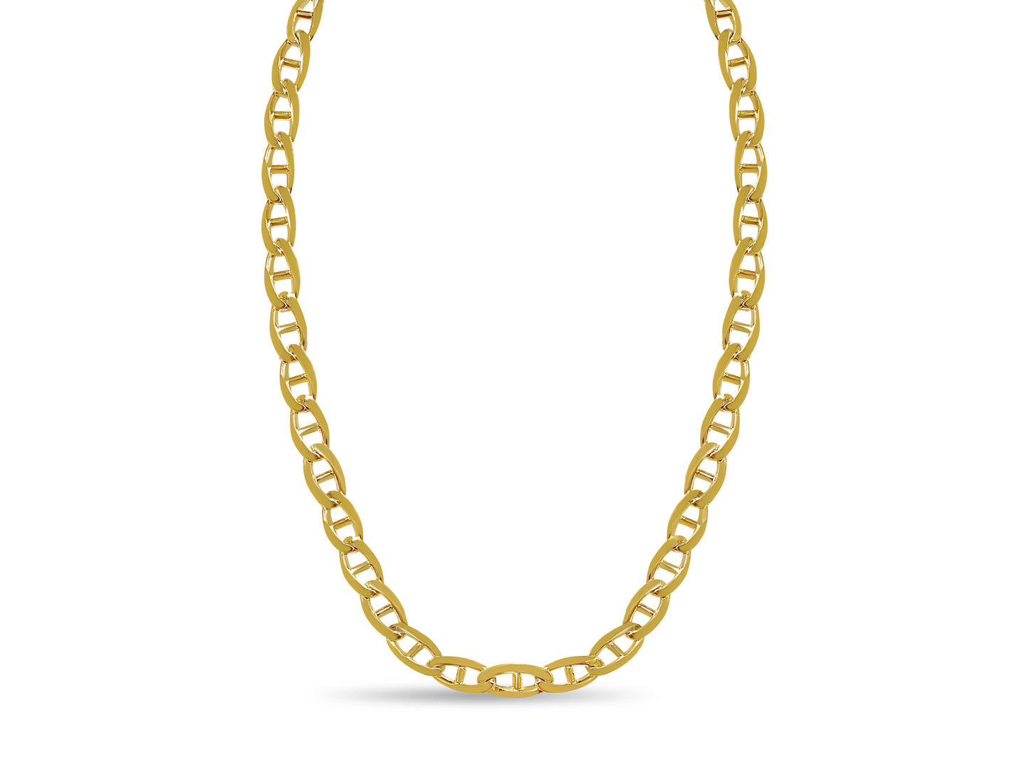 Handmade Solid Gold Anchor Mariner Necklace , 9mm