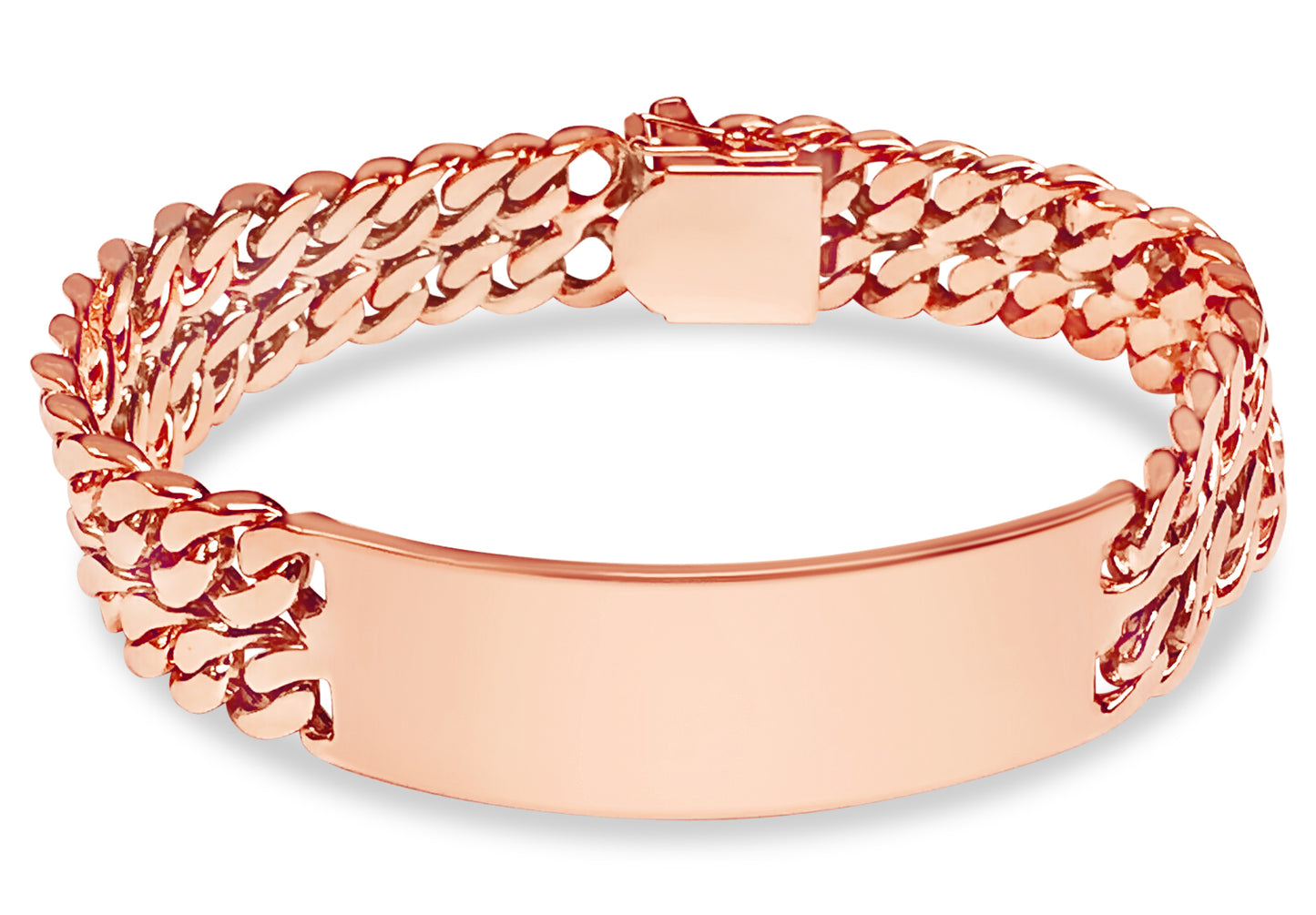 Handmade Solid Gold ID Curb Bracelet , 16mm