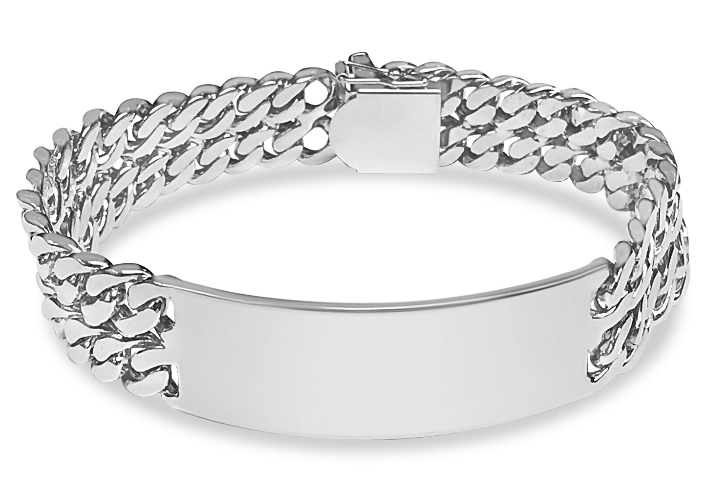 Handmade Solid Gold ID Curb Bracelet , 16mm