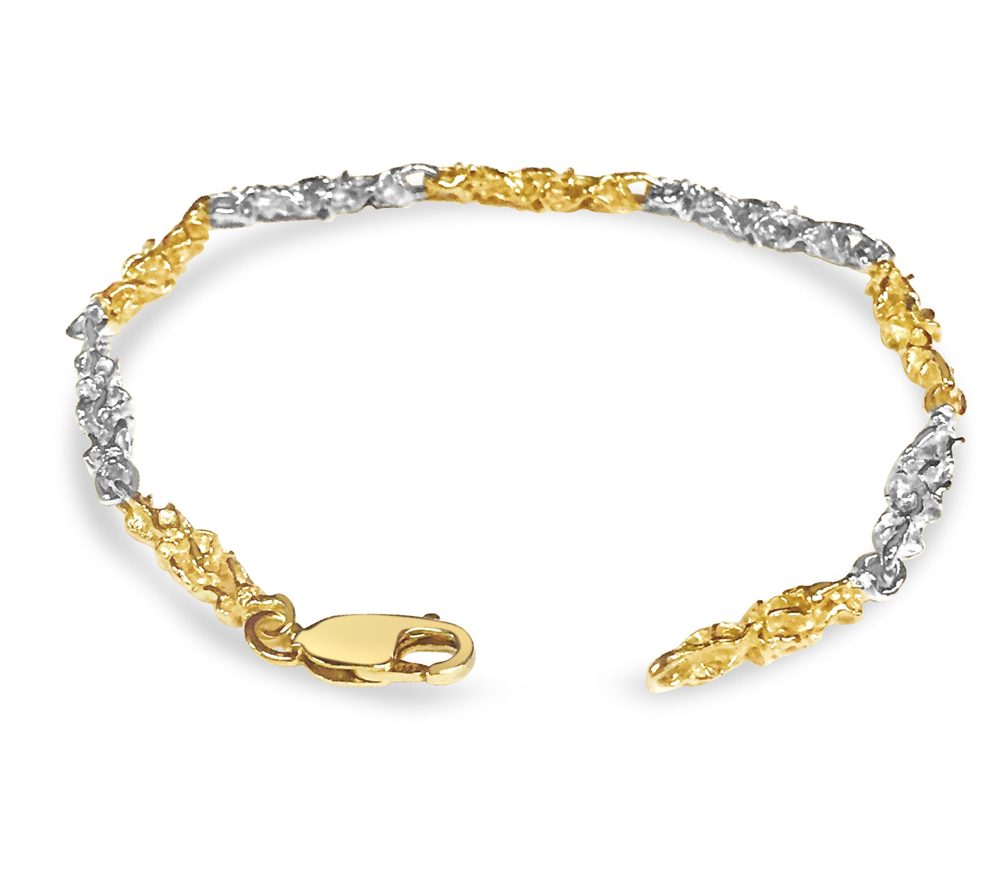 Handmade Solid Gold Nugget Bracelet , 5mm