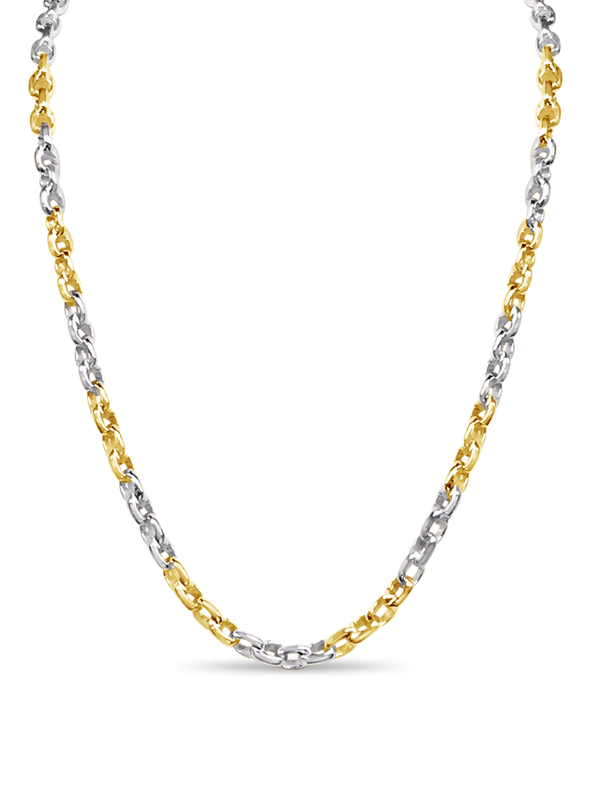 Handmade Solid Gold Fancy Rolo Necklace , 6mm