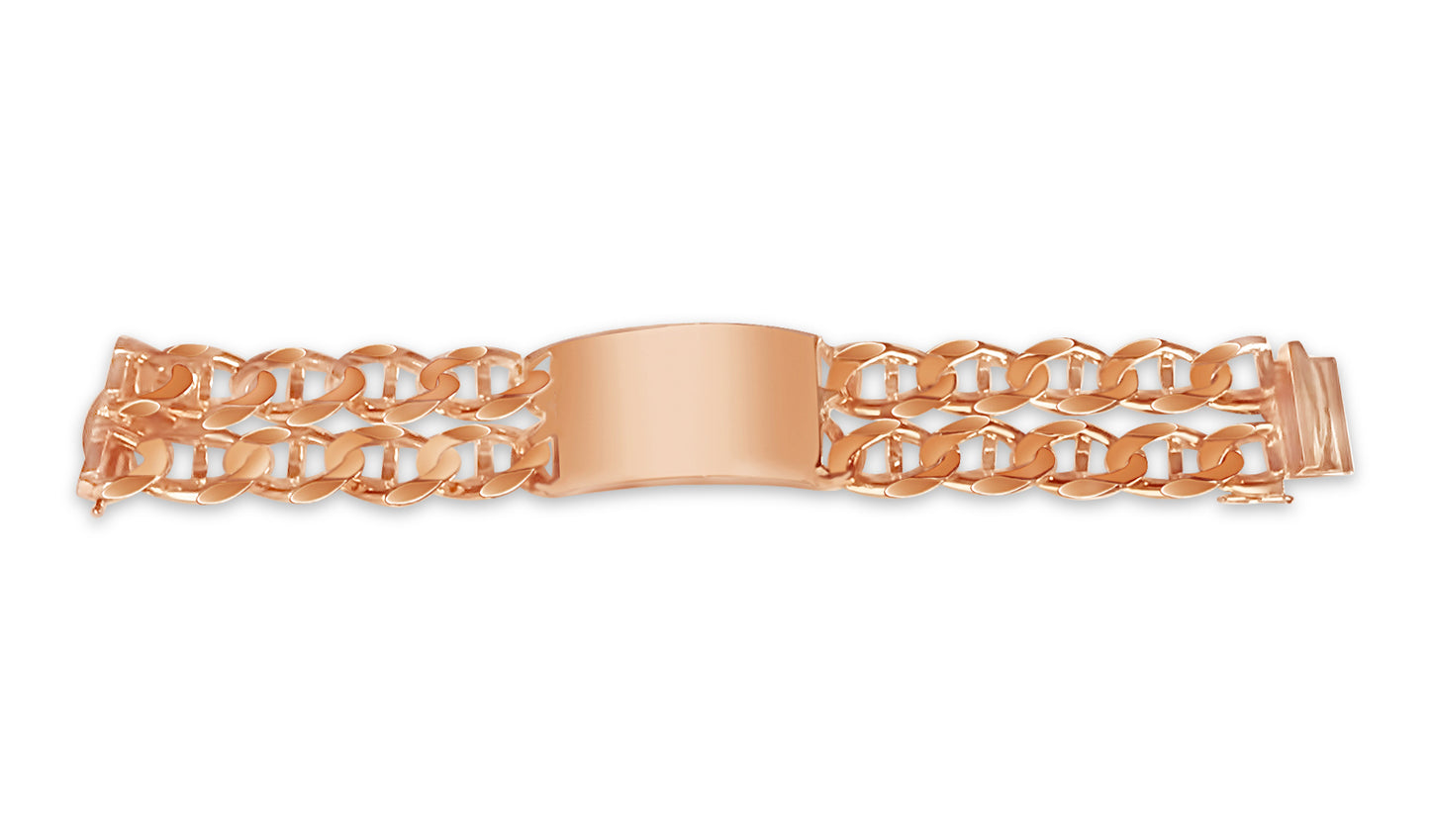 Handmade Solid Gold ID Mariner Bracelet , 28mm
