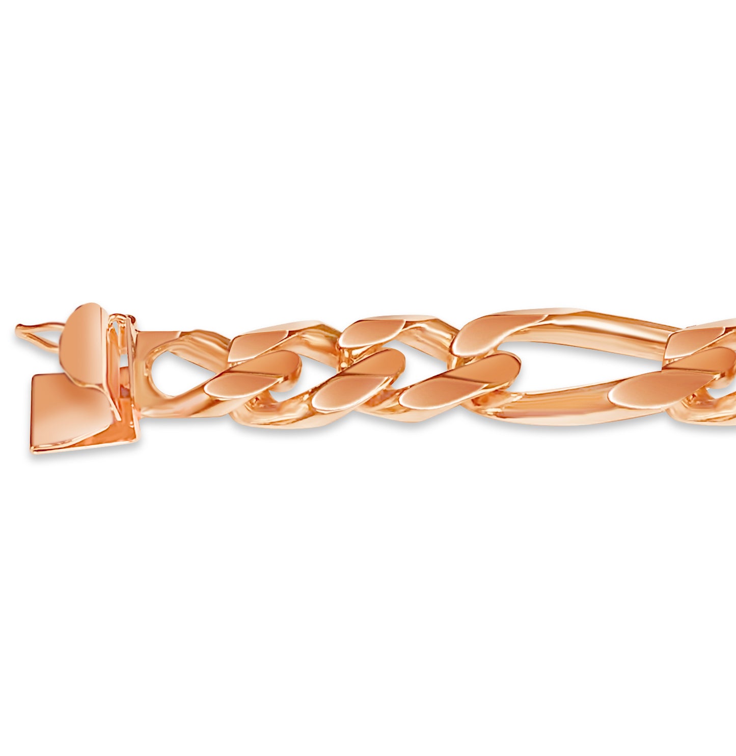 Handmade Solid Gold Figaro Bracelet , 12mm