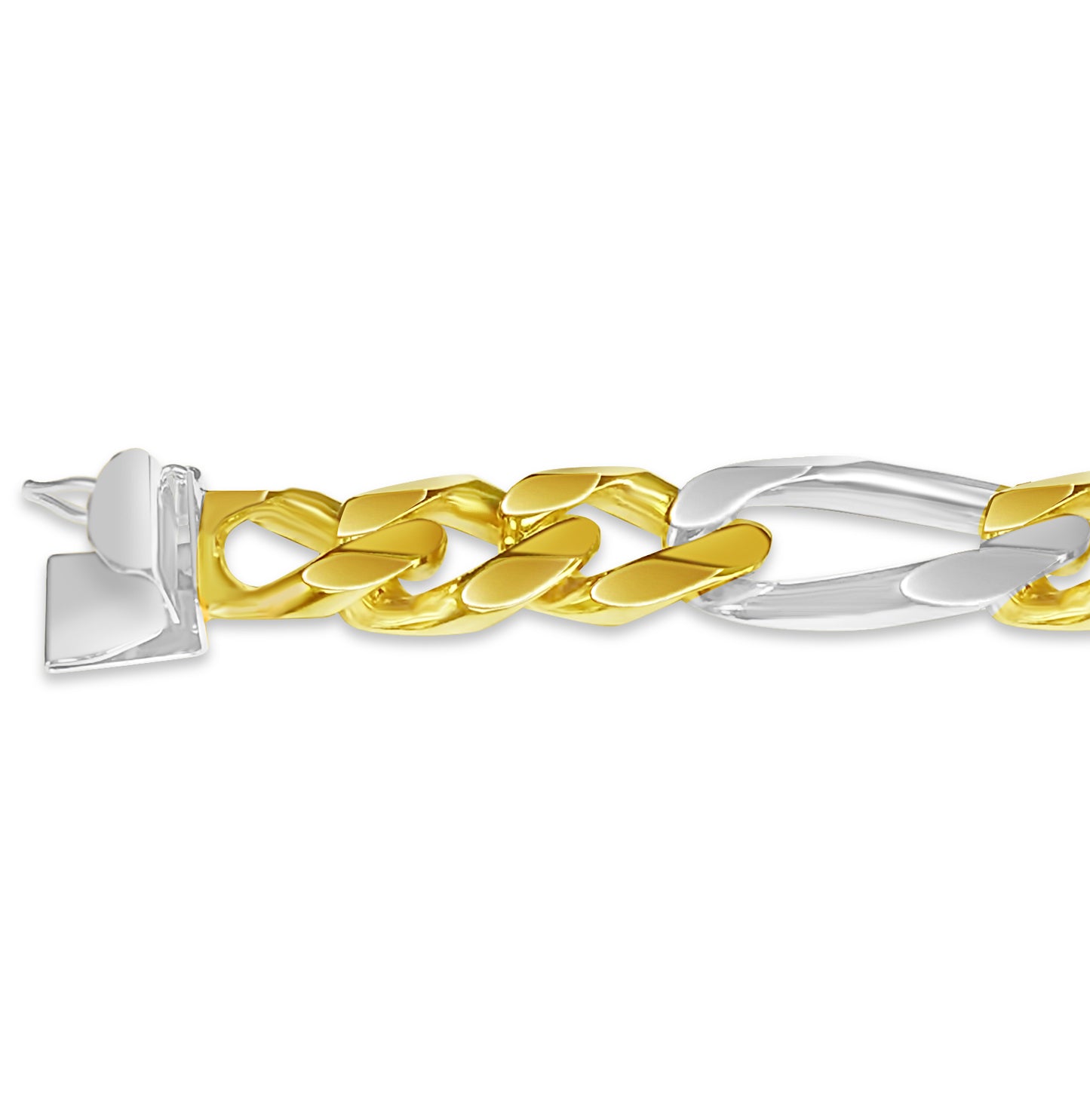 Handmade Solid Gold Figaro Bracelet , 12mm