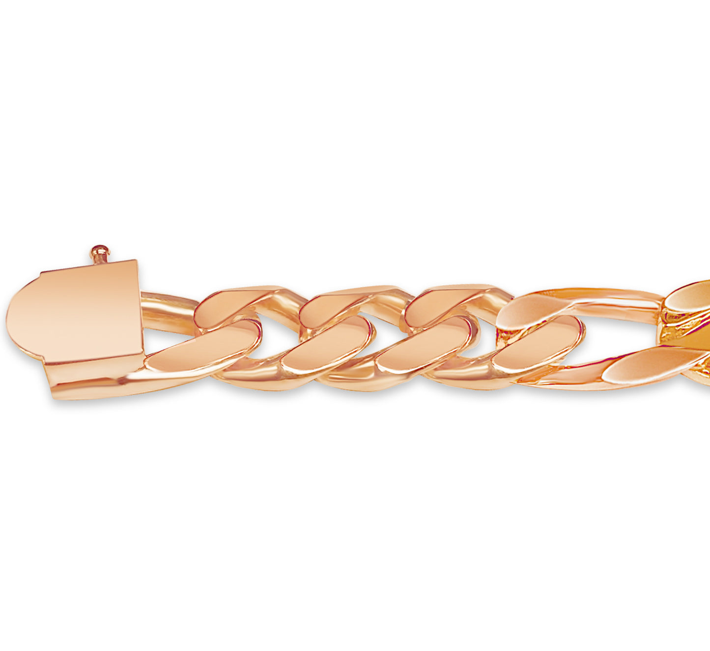 Handmade Solid Gold ID Figaro Bracelet , 12mm