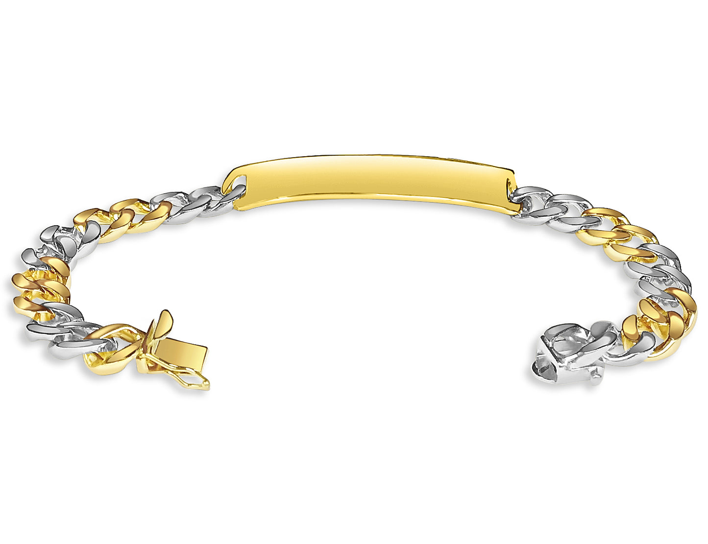 Handmade Solid Gold ID Curb Bracelet , 9mm