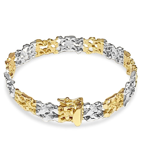 Handmade Solid Gold Nugget Bracelet , 11mm