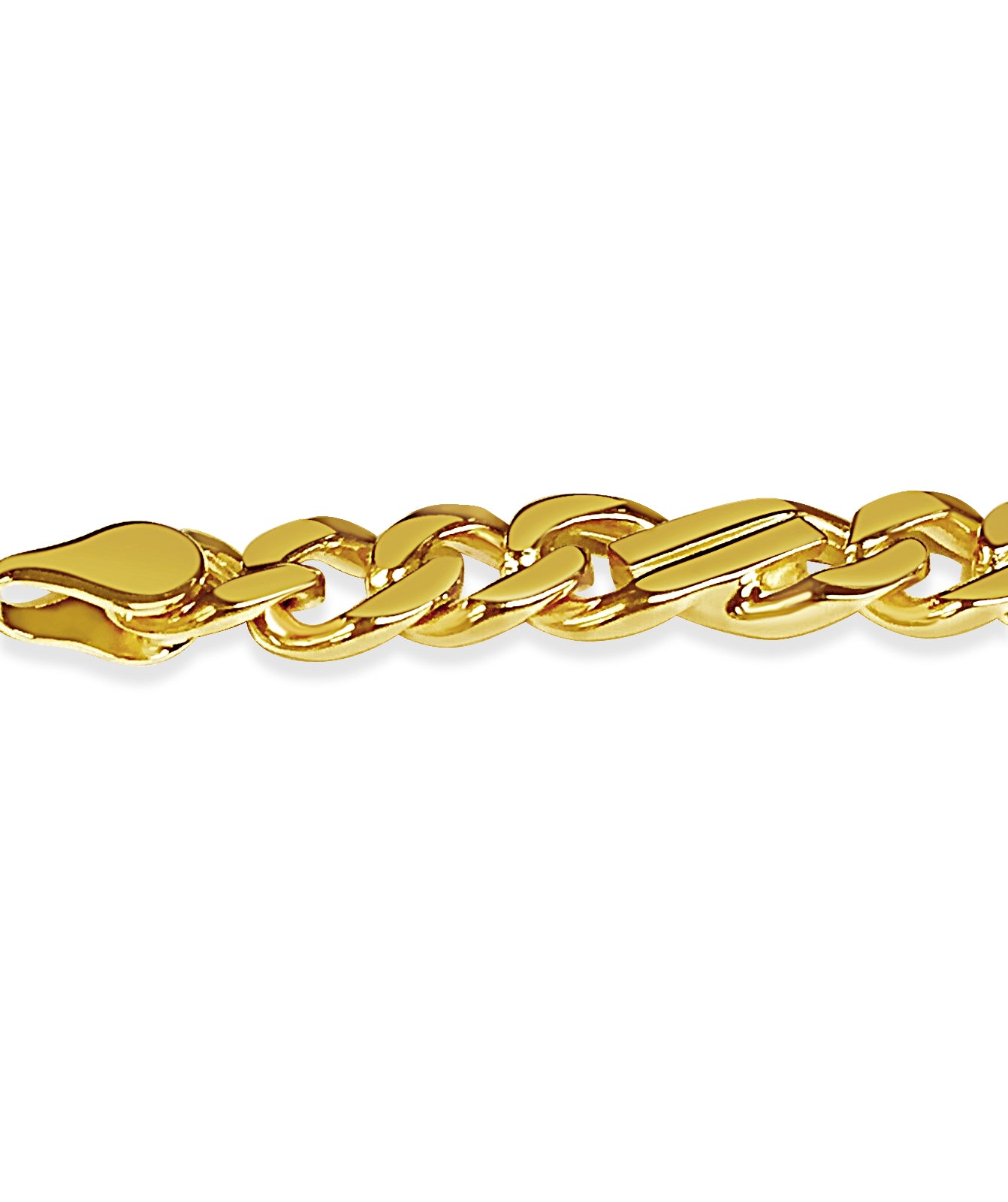 Handmade Solid Gold Curb Bracelet , 7mm