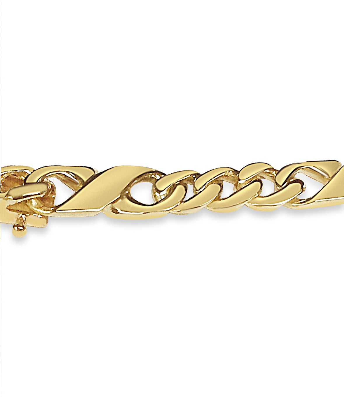Handmade Solid Gold XO Curb Bracelet , 6mm
