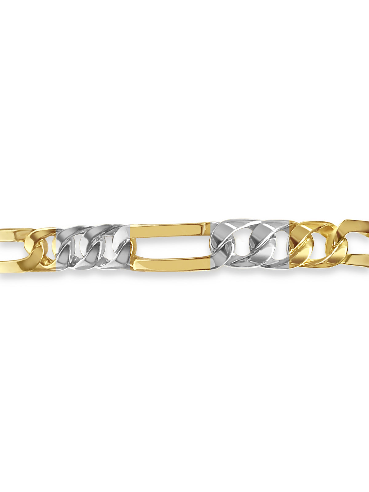 Handmade Solid Gold Figaro Bracelet , 8mm