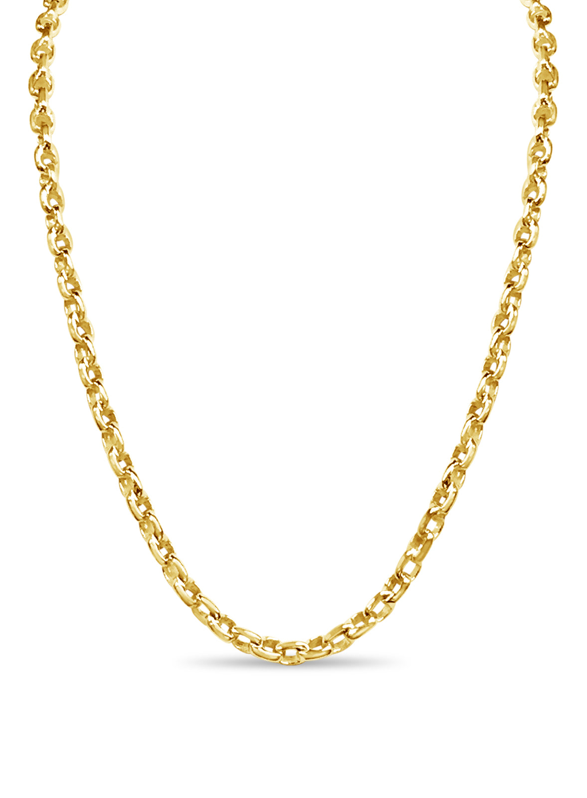 Handmade Solid Gold Fancy Rolo Necklace , 6mm