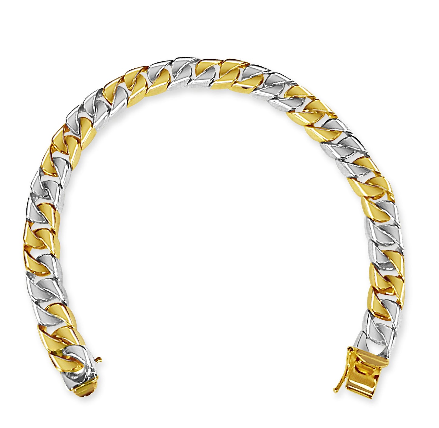 Handmade Solid Gold Curb Bracelet , 9mm