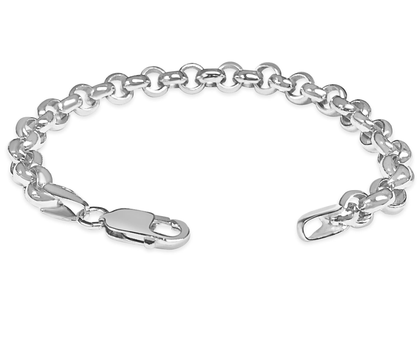 Handmade Solid Gold Fancy Rolo Bracelet , 7mm