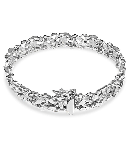 Handmade Solid Gold Nugget Bracelet , 11mm