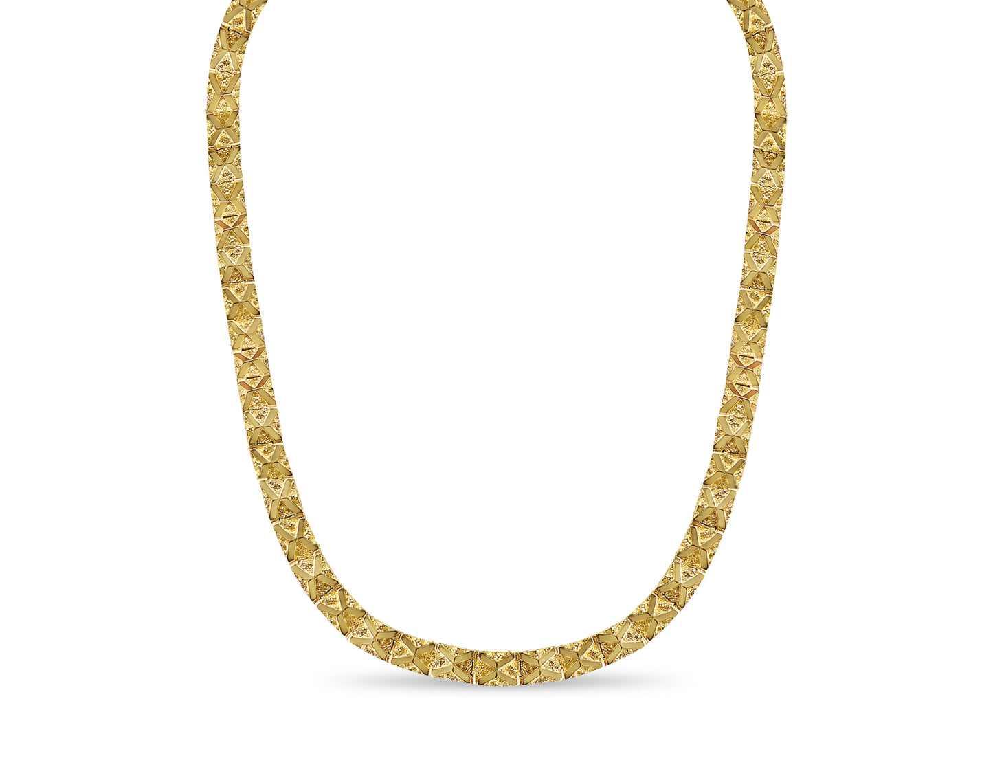 Handmade Solid Gold Nugget Necklace , 11mm