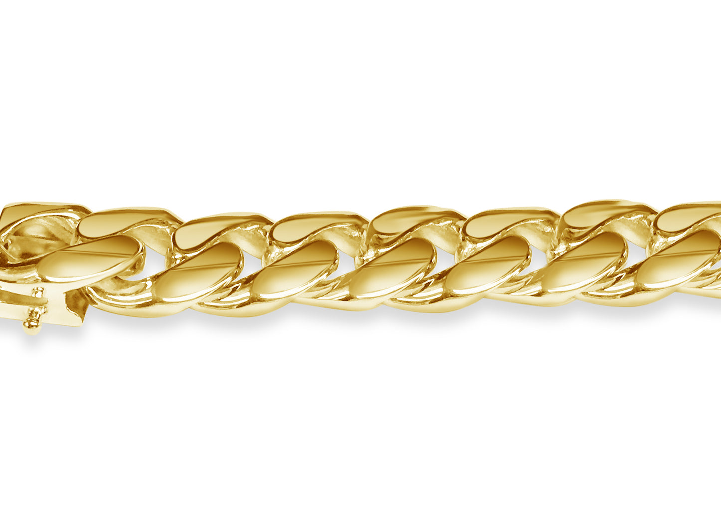 Handmade Solid Gold Curb Bracelet , 13mm