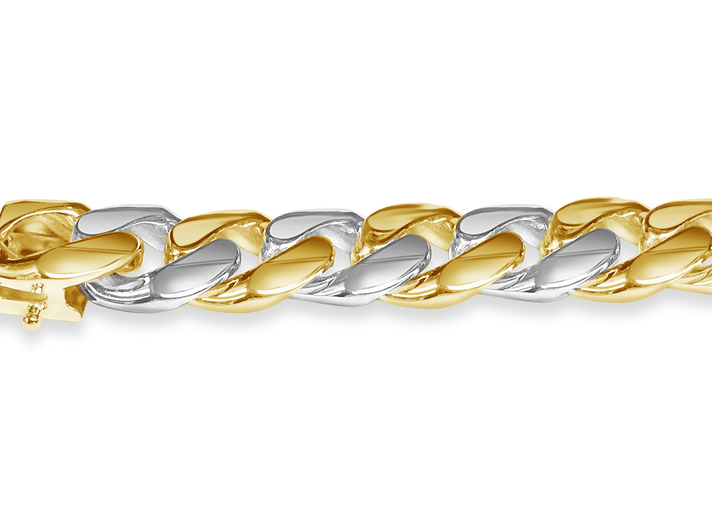 Handmade Solid Gold Curb Bracelet , 13mm