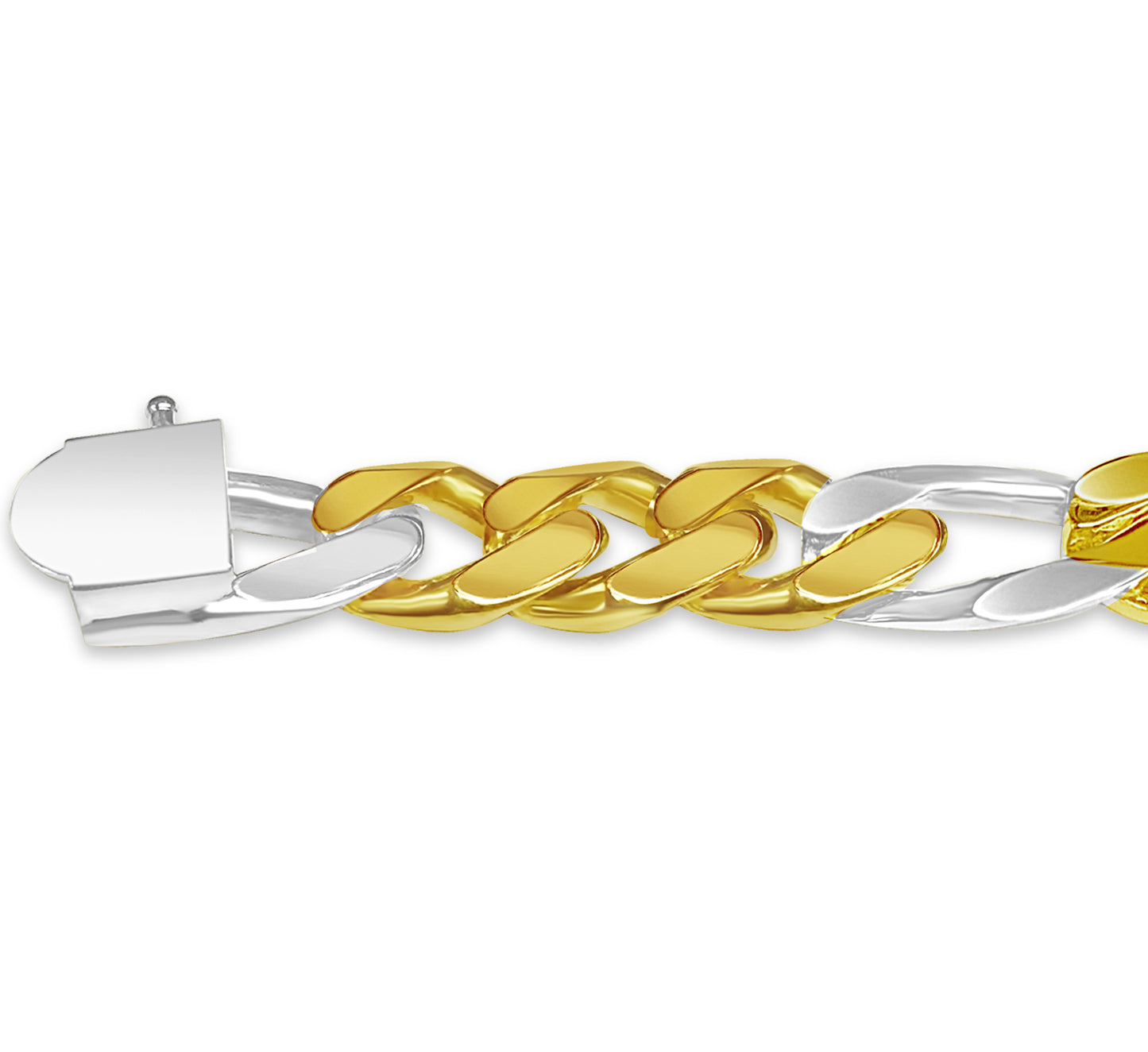 Handmade Solid Gold ID Figaro Bracelet , 12mm