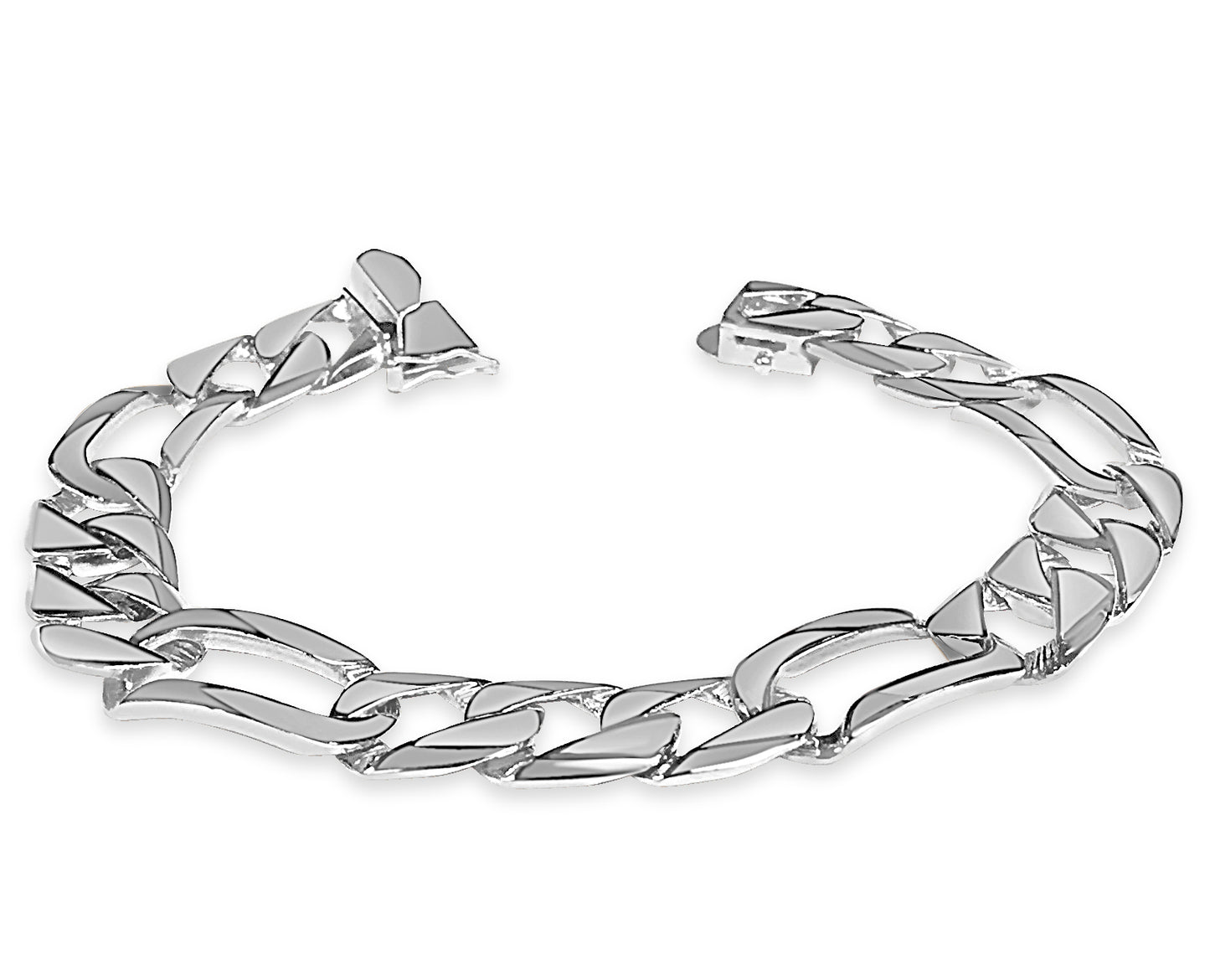 Handmade Solid Gold Figaro Bracelet , 12mm