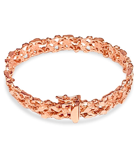 Handmade Solid Gold Nugget Bracelet , 11mm