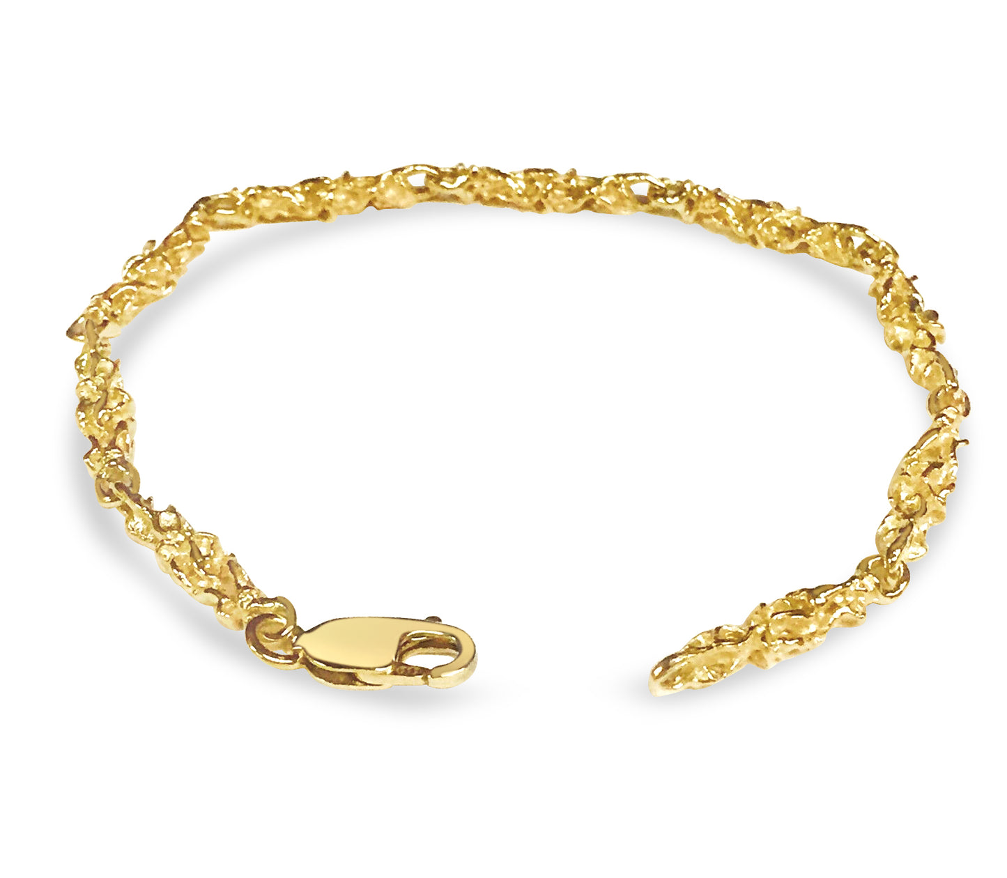 Handmade Solid Gold Nugget Bracelet , 5mm