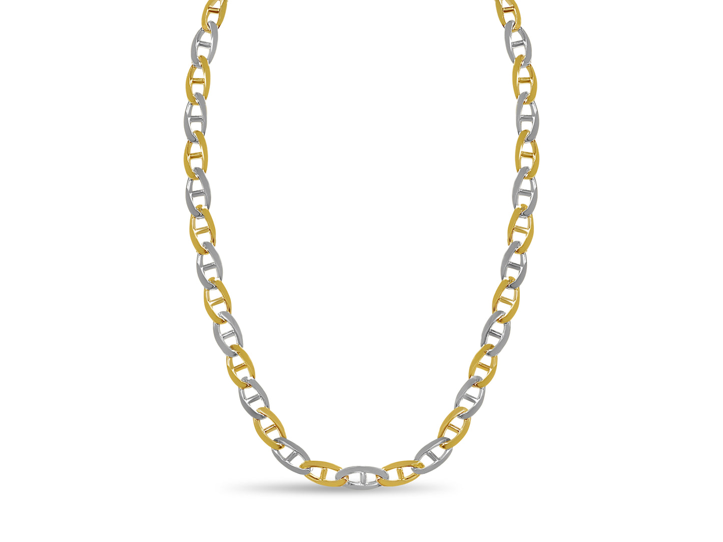Handmade Solid Gold Anchor Mariner Necklace , 9mm