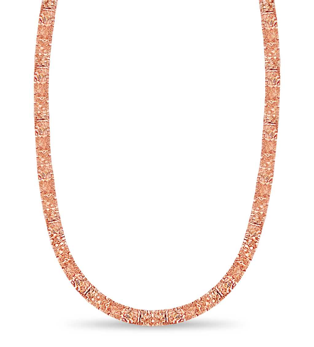 Handmade Solid Gold Nugget Necklace , 17mm
