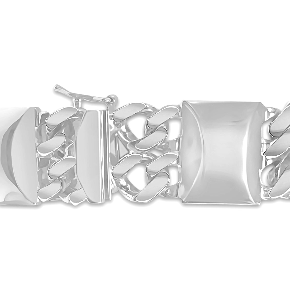 Handmade Solid Gold Curb & Bar Bracelet , 17mm