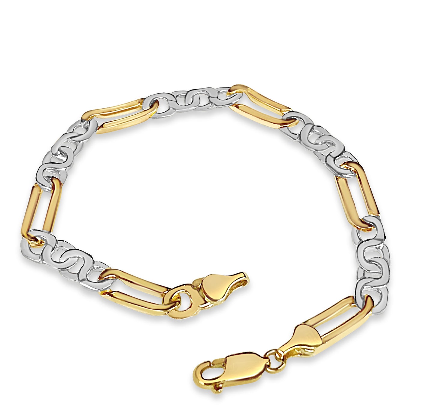 Handmade Solid Gold Figaro Infinity Bracelet , 6mm