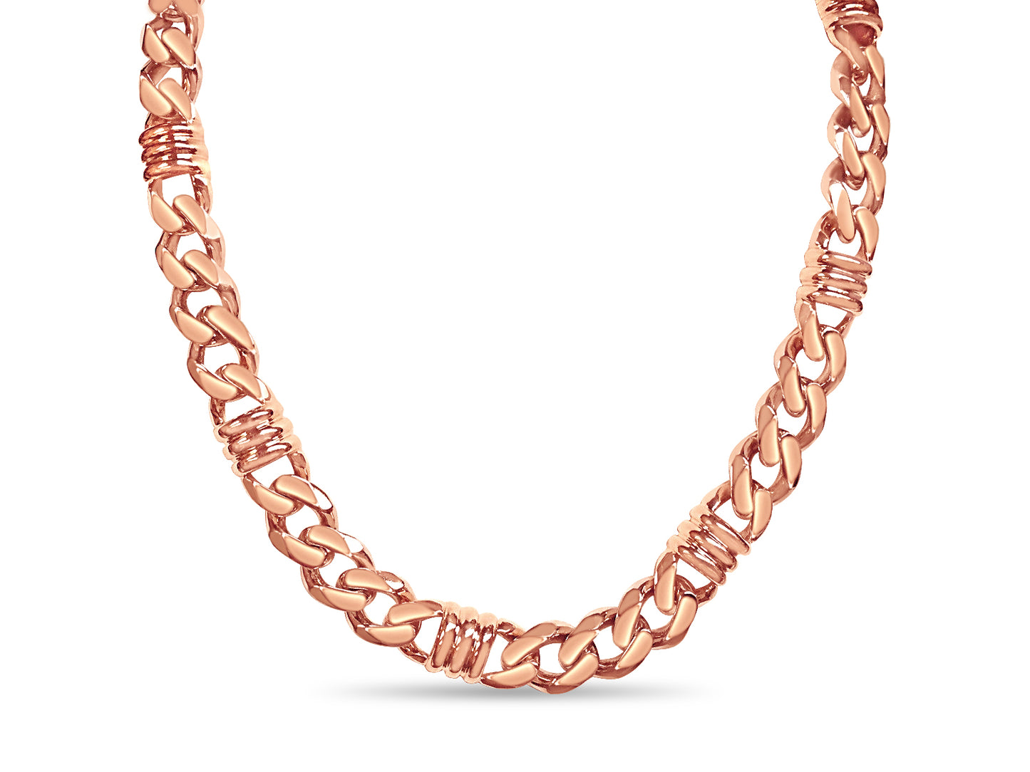 Handmade Solid Gold Curb & Bar Necklace , 11mm