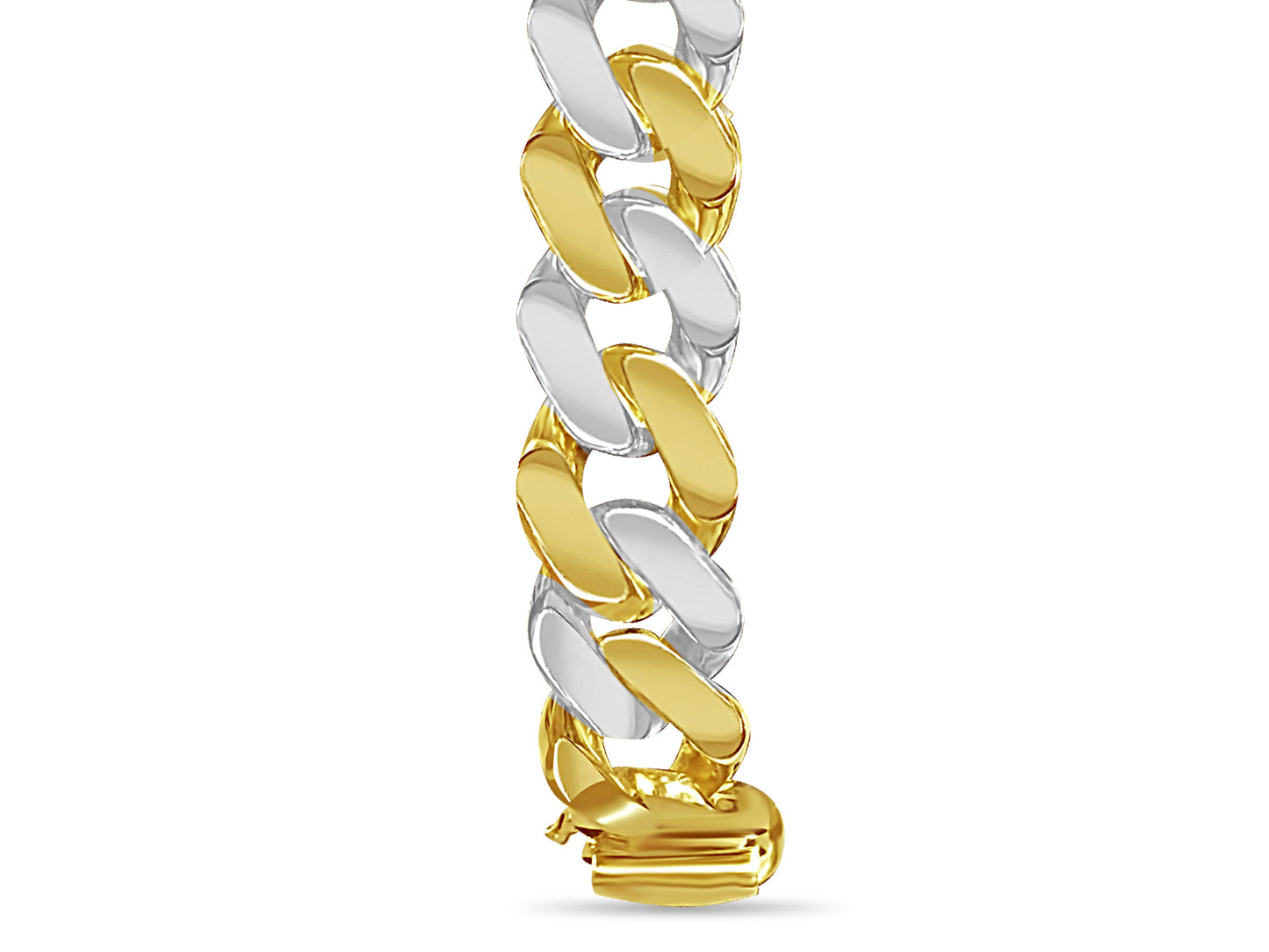 Handmade Solid Gold Curb Bracelet , 14mm